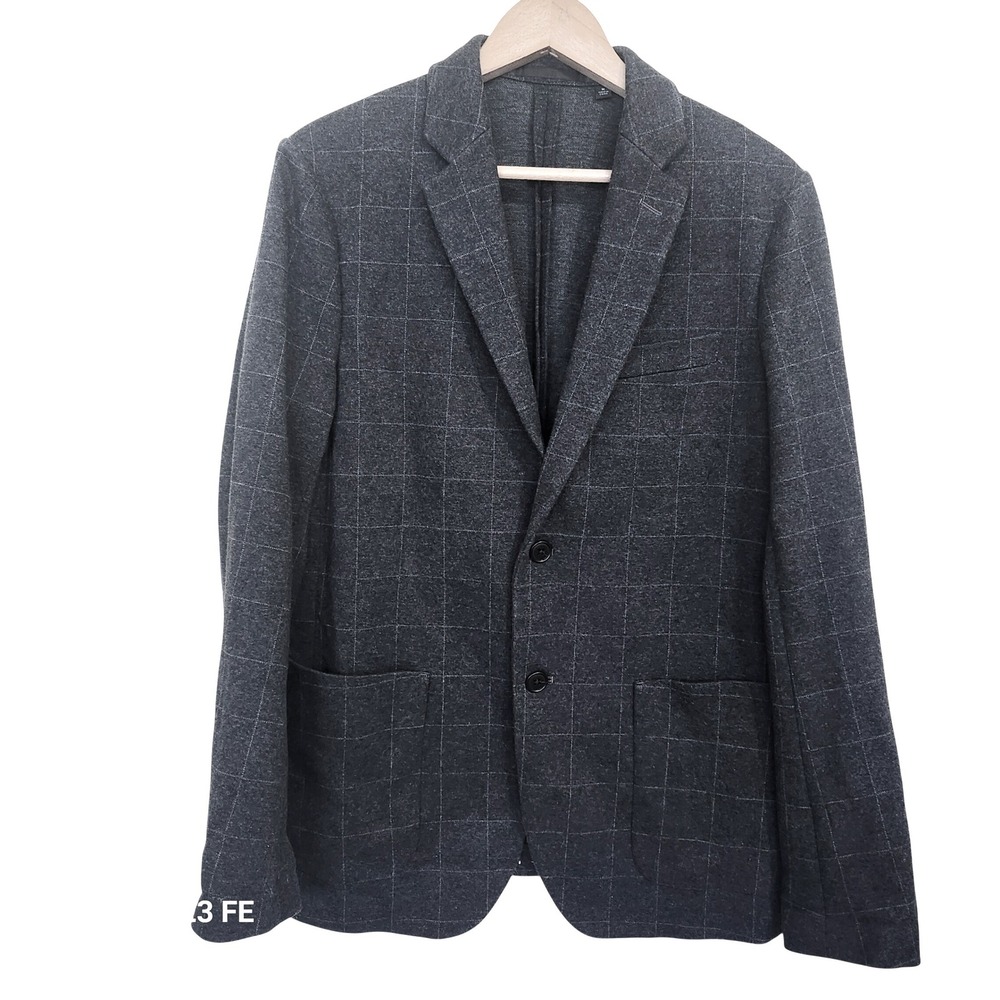 Uniqlo Comfort Jacket Women M Gray Windowpane Plaid Knit Blazer
Business Casual